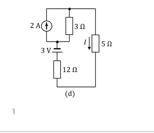 テブナンの定理で5Ωの抵抗に流れる電流を求めて欲しいです。解説お願いします。