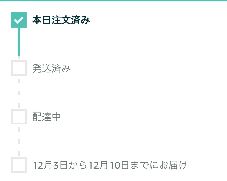 至急 Amazonの配達について 画像の通り、発送済みの近くまで色がついているのですがこれはもうすぐ発送されるという意味でしょうか？