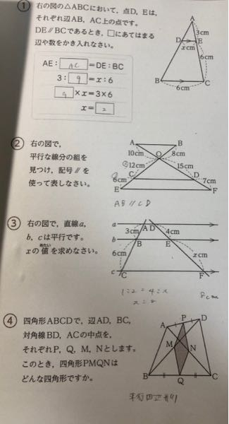 中学 数学 相似 この解答で合っているか教えてください！