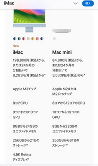 iMacデスクトップを使用しています。イラレの動作が遅くなってきて買い替えたいのですが
ケチってMac miniとモニター買うのと
i Macデスクトップ買うのと
どちらがいいと思いますか？ 高いんでねー。悩む。

イラレでパンフレットを作ったりする程度ですが
サクサク使いたいのです。
パソコン音痴です。教えてください。
ケチると
後悔するかな