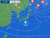 この天気図の低気圧に前線がありません。 書き忘れでしょうか？