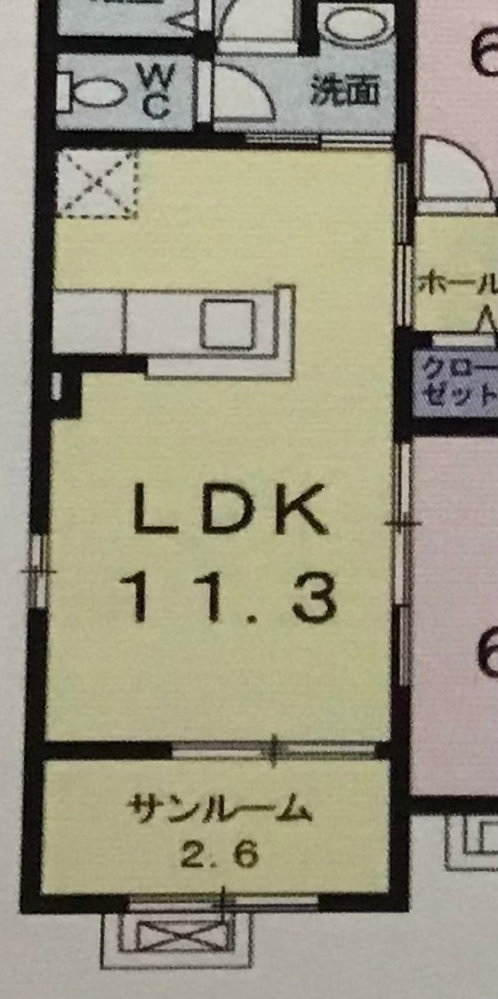 冷蔵庫の扉の開き方について画像のような間取りで、左に壁、冷蔵庫が右 