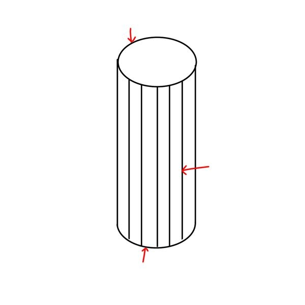 blenderで円柱のUV展開がうまく出来ません。写真の赤い矢印の線をaltクリックしてシームをマークして展開してます。ですが展開図が綺麗な形になりません。円の部分だけシームをマークしても出来ません。 どこにシームを入れたらいいのでしょうか？