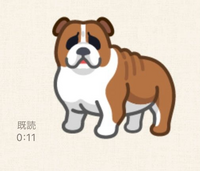 LINEの絵文字にあるこの犬は何犬でしょうか？

私はピットブル、親は土佐犬だと言ってます！ 