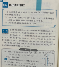 基礎問題精巧132格子点の個数の問題です(1)の2n-2kってどこから