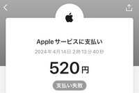 今月頭から毎日paypayで画像のような520円がAppleサービスに支払いというのが出てきています。 iPhoneの購入履歴にも残っておらずサブスクリプションでもiCloudの追加料金でもなく、身に覚えがないので怖いです。請求内容がわかる方法はありますか？また、この手の詐欺等はありますか？
1度も支払い完了にはなっていません。