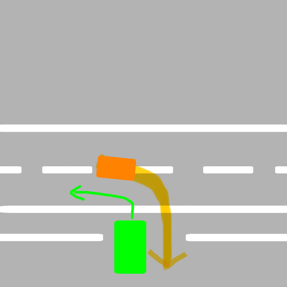 イオンタウンなどのお店から道路に出る時(緑が僕、左折で) 道路から店に入る(左から来たオレンジの右折)車が凄く迷惑と結構前から思います。 右から車が来てなく出れるのに、お店に入ってくる乗用車が画像のように曲がってくるから(連続で何台も)出れません。 何故あのようなオレンジなような事ばかりするドライバーしか居ないのですか？僕からすればラインキープした綺麗な右左折は出来て当たり前な操作です。 近年かは知りませんが出来て当たり前が出来ない人が多くなったような気がしました。 ①何故あのような操作ばかりするドライバーが多いのか？ ②ドライバーの技量は昔より落ちてるのか？ この2つが気になりましたし。他者ドライバーが改善する方法はありますか？ (僕自身普段から基本から運転技量高める事を意識して運転してます) (画像の四角サイズが違うのは僕は3ナンバーセダンで、他は5ナンバーや軽だからです。)
