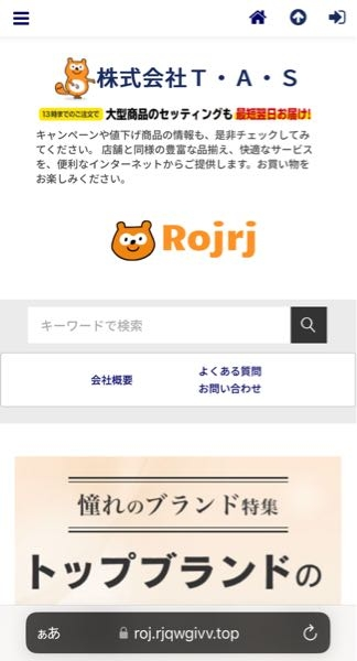 怪しいサイトではホームページにこれがあるようですが・xyz・shop・top 