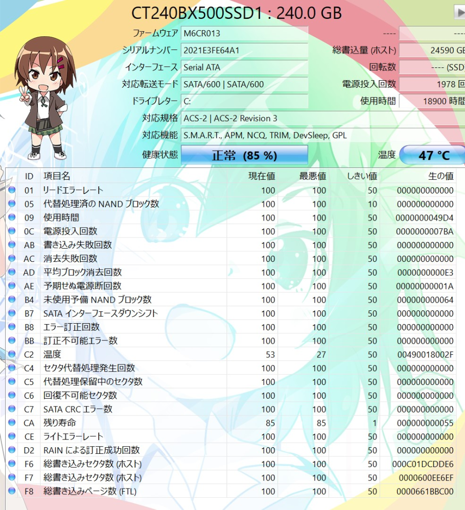 このSSDは交換した方がいい？CrystalDiskInfoの見方。2020年