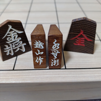最近買った将棋の駒ですが、一応越山作、水無瀬の銘があります。木は槐 