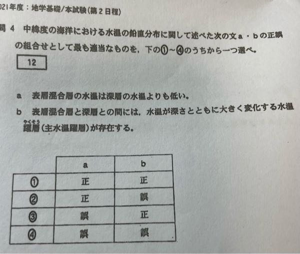 【大至急】 写真の地学基礎の問題がわかりません。