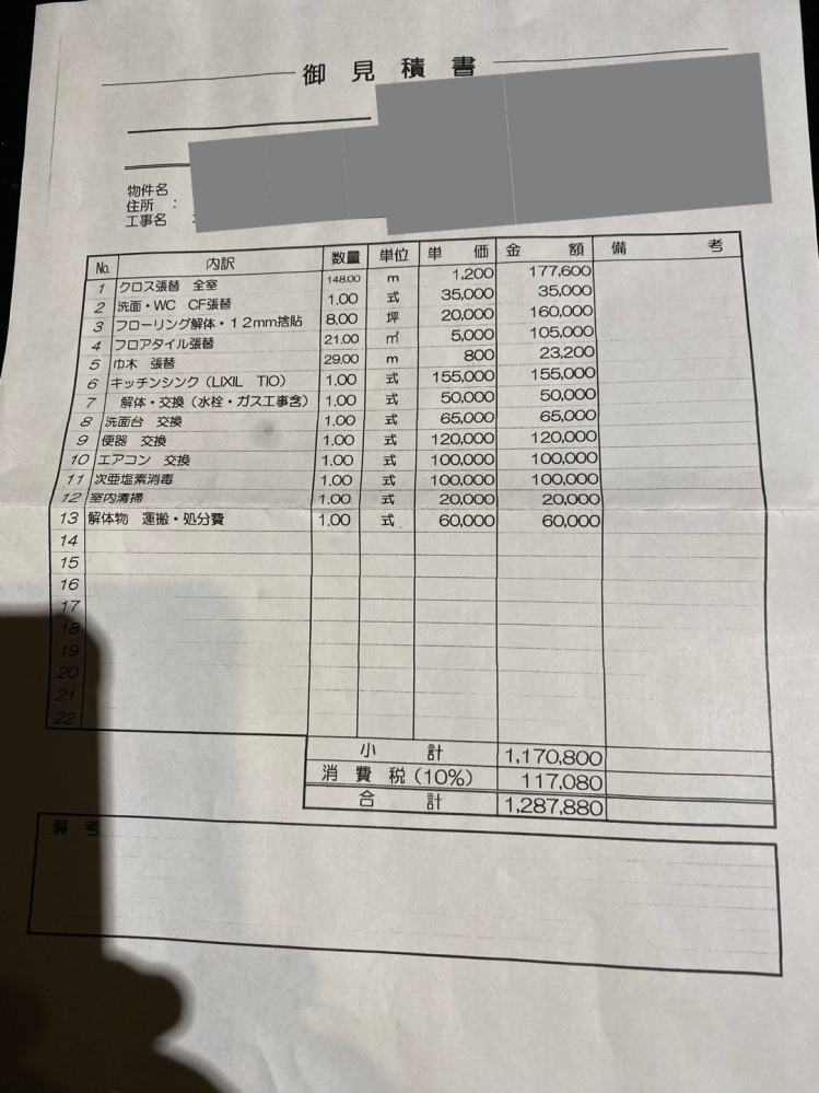 賃貸物件 退去について質問です ワンルームマンションです 4年8ヶ月住みました。 こちらの見積書が来ました。 壁紙は替えていない状態で入居 ペットは飼っていません 植物も育てていません タバコも吸っていません 水漏れがした為 大家に相談した所 水道のバルブを止められ使えませんでした (2年くらい) (台所で歯磨きや洗顔) 今日 大家からメールが来て この金額を支払わなければ被害届を 出すと言われてしまいました ネットで調べたら少額訴訟と言うものが ある事を知りました。 私に この少額訴訟は当てはまりますか？ それか被害届を出してもらって弁護士を 入れてもらって裁判を起こしてもらった方が 良いのでしょうか？ 不動産に詳しい方 どうか教えてください 大家と見積書を出してもらった会社は 友達だそうです