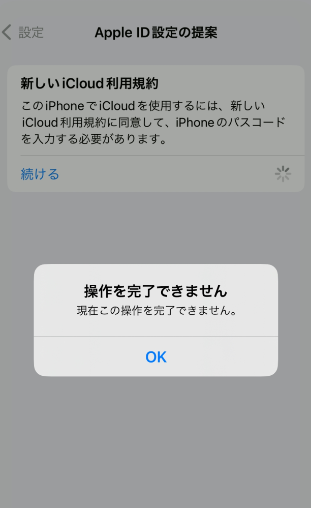 iPhone12を使用している物です。 このような表示が出てきてしまい、新しいiCloud利用...