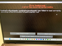MinecraftにMODを入れたくていくつか入れて開いてみたらこのようなエラーが出てしまいました。 少し調べてみて、ある一つのMODを消すとこの表示は消えて、ゲームをプレイできるようになりました。しかし、写真に出ているcooking〜のMODも、前の文にある試しに消したMODもどちらも入れて遊びたいです。解決策を教えていただけませんか。
パソコンやゲームには詳しくないので、わかりやすく教...