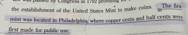 答えは最初の造幣局はフィラデルフィアに設置されそこでは銅製の一セント硬貨と半セント硬貨が国民全体が使えるものとして初めて作られた。 と書いてあるんですが、私は最初の造幣局は銅の1セント硬貨と半分の一セント硬貨が公共で使うために最初に作られたフィラデルフィアに位置している。と回答しました。この回答は正解にしてもいいですか？もしダメならダメなところ教えてください ⁰̷̴͈꒨⁰̷̴͈ 英文和訳