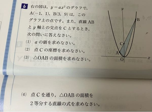 中学3年数学の問題です (4)の解き方が分かりません教えてください。