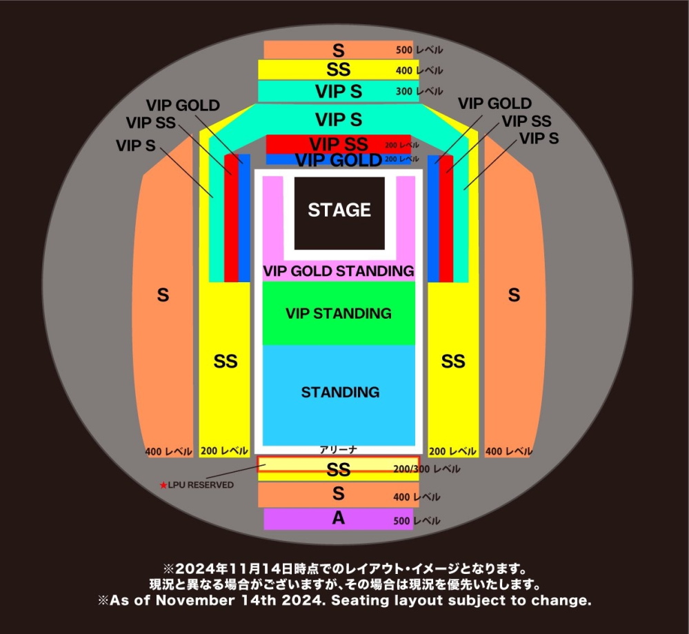 さいたまスーパーアリーナの席についてです。リンキン・パークのライブに行くのですが、身長が153cmのためVIPスタンディングかSSスタンド席かで迷っています。 各位置の見え方ご存知の方いましたら教えて頂きたいです。