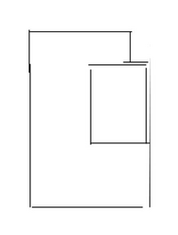 私の部屋はこのような構造で右上に謎の出っ張りがあります。 出っ張りにつけるような形でベットを置いているのですが、出っ張りでないところと出っ張り部分の差に空間があり、不便なのですが、この隙間をどのようにすれば良いでしょうか？隙間を埋める家具等何か案があれば教えて頂きたいです。絵と説明が下手で申し訳ありません。