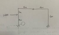 構造力学の計算です。 3ピンラーメンで両側の支点が回転端と移動端になることってありますか？反力3なので、ピンの位置でΣM=0になるという方程式を使う必要もありませんし、、(？)。そのまま計算すると、梁のピンの部分のモーメントが0になりません。問題の不備でしょうか？
学校の試験で出た問題です。気になって気になって気になって眠れません。