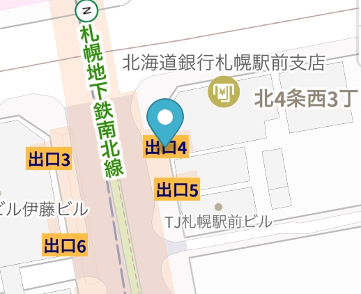 駅をほぼ利用しない者で困っております、 駅の出口について、s-4というのは4番出口ということでしょうか。ちなみに札幌駅です。ここであっているのでしょうか。