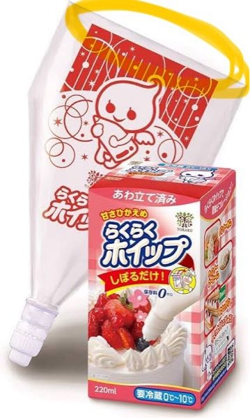 らくらくホイップの上のここの部分って切れてませんよね？ダイソーのいちごパウダーを混ぜたいのですが、切れてない場合どうすればいいでしょうか、アイデアください、、