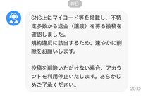 PayPayのカスタマーサポートからからこのようなメッセージが来ました。
恥ずかしい事に規約違反だとは知らずに投稿していました。 今あるアカウントでの投稿は直ぐに削除したのですが、凍結されたアカウントや削除したアカウントでこのような投稿をしていた場合はそれに関しては何もしなくて大丈夫なのでしょうか？