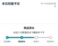 本日到着予定のAmazonの荷物がいまの時間(19:45)になってもまだ輸送中なのですが、本日届くと思いますか？ 