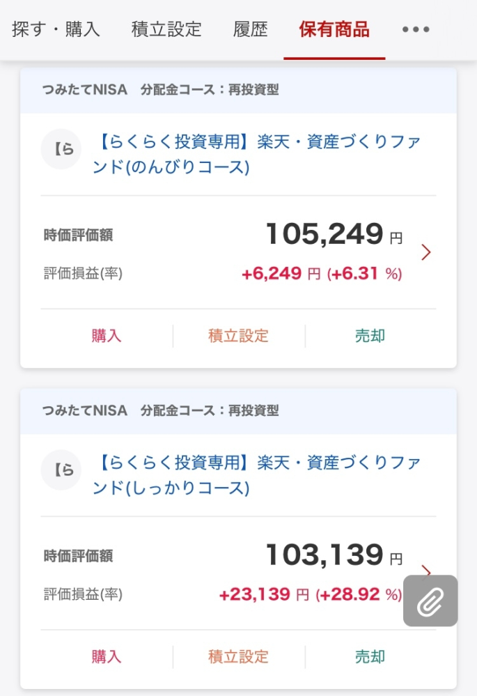 NISA初期は手探り状態で血迷って数年前、少しだけ楽天のらくらく投資で積み立てしていました。 現在はS&P500に積み立てをしています。らくらく投資分の金額も少ないし売却してもいいのでは？と思ったりします。こんなのでも何十年持つ価値はありますか？