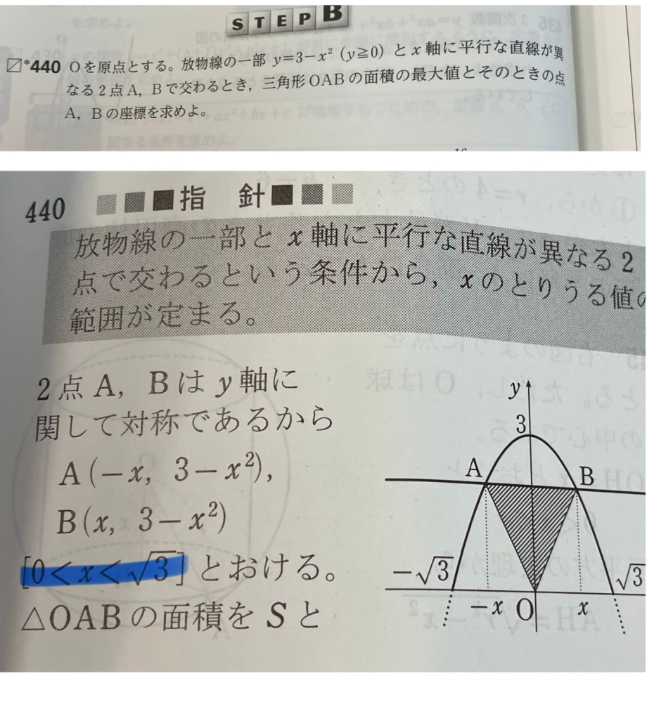 数学IIです 青線はどうやって求めてますか？