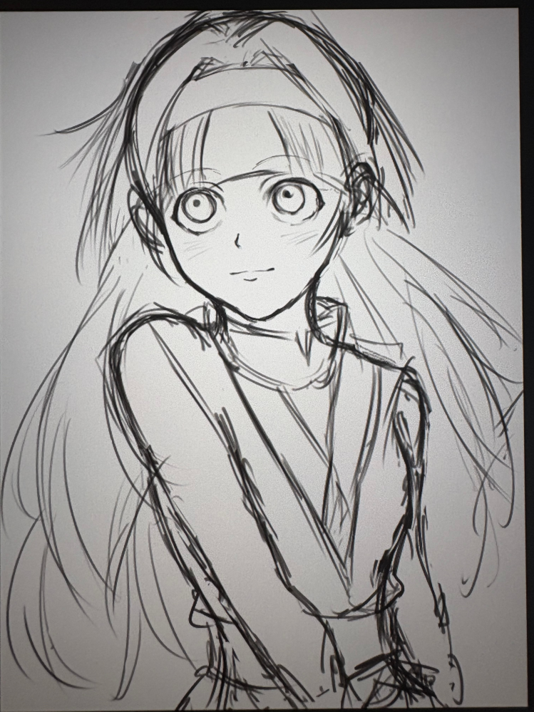 ラフが汚すぎて申し訳ないですが、このイラストのどこがだめか、添削 