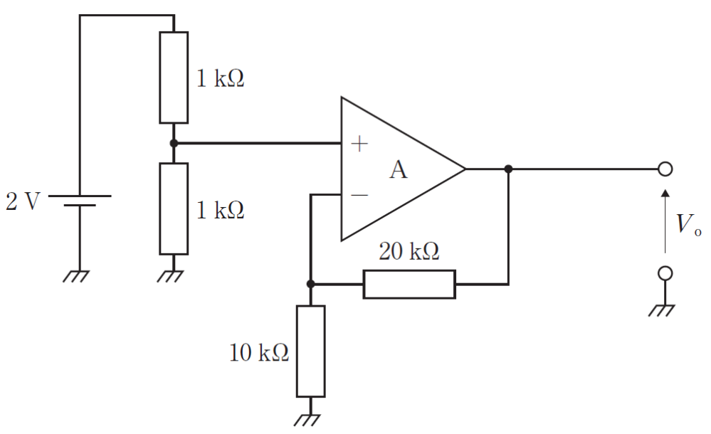オペアンプを用いた回路の出力を求める問題についての質問です。 よろしくお願いします。