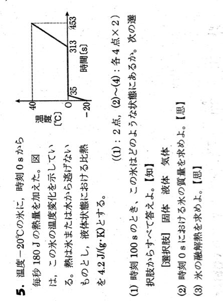 至急50枚 物理 熱分野 ⑵と⑶の解き方を教えてください！！