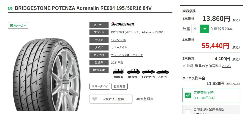 このタイヤの値段、相場位ですか？