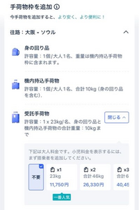 この受託手荷物って1つは無料だと思いますか？
それとも1つから値段がかかって来ると思いますか？ 