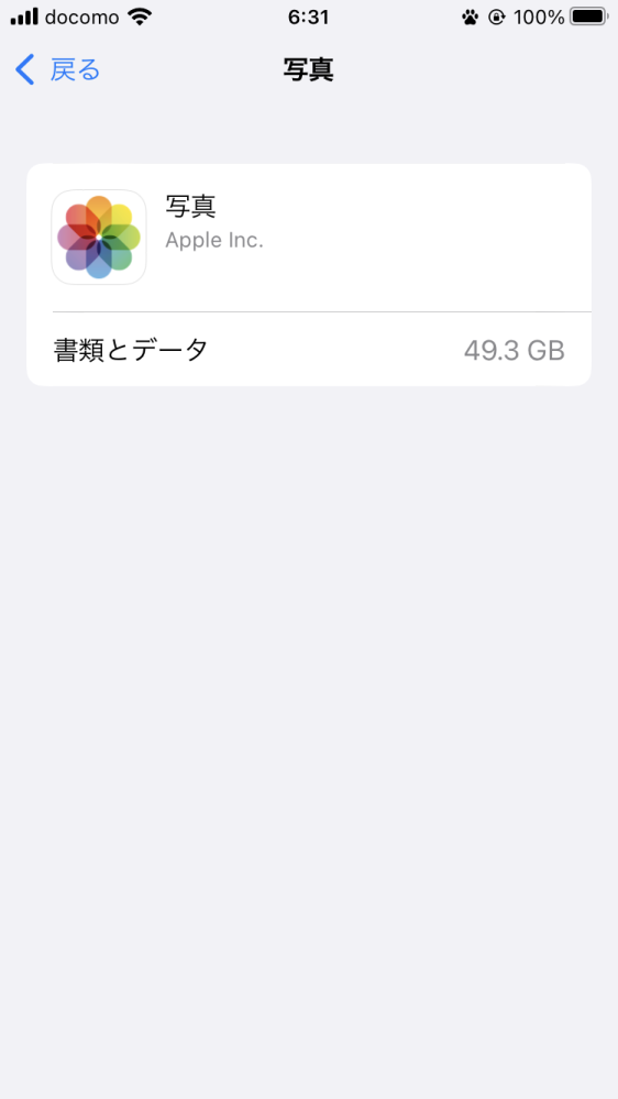 スマホに関する質問です。 写真の枚数は300枚行かない程度なのですが容量の半分以上写真に使われてしまっています。因みに65？ぐらいまで使うことが出来ます。その中で50ほどＧを使われているのは普通のことなのでしょうか？もしおかしい場合対処法を教えていただきたいです。 ・iCloudの容量もあまり無いので使いたくないです。iCloudにも写真は数枚程度しか入っていません
