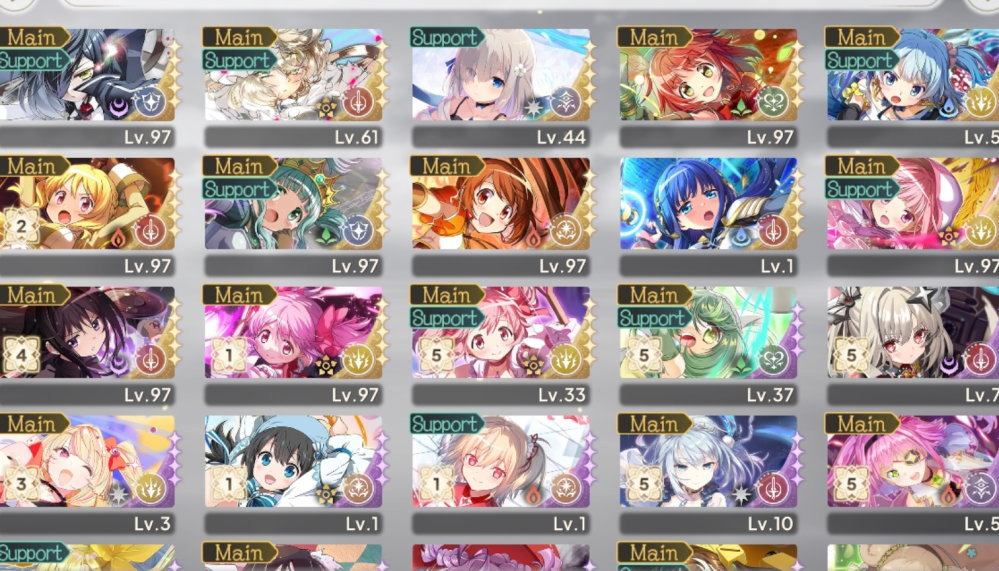 まどドラについて質問です。 パーティー編成で困っています。 タワーの30階とストーリーのナイトメアクリア目指したいのですがどのキャラを編成すればいいですか？ ちなみに現在のパーティーは ほむら、まどか、つるの、キリカ、いろは または ほむら、まどか、いろは、さな、かえでです。 また、ポートレートなどどれを育てればいいですか？ よろしくお願いします！