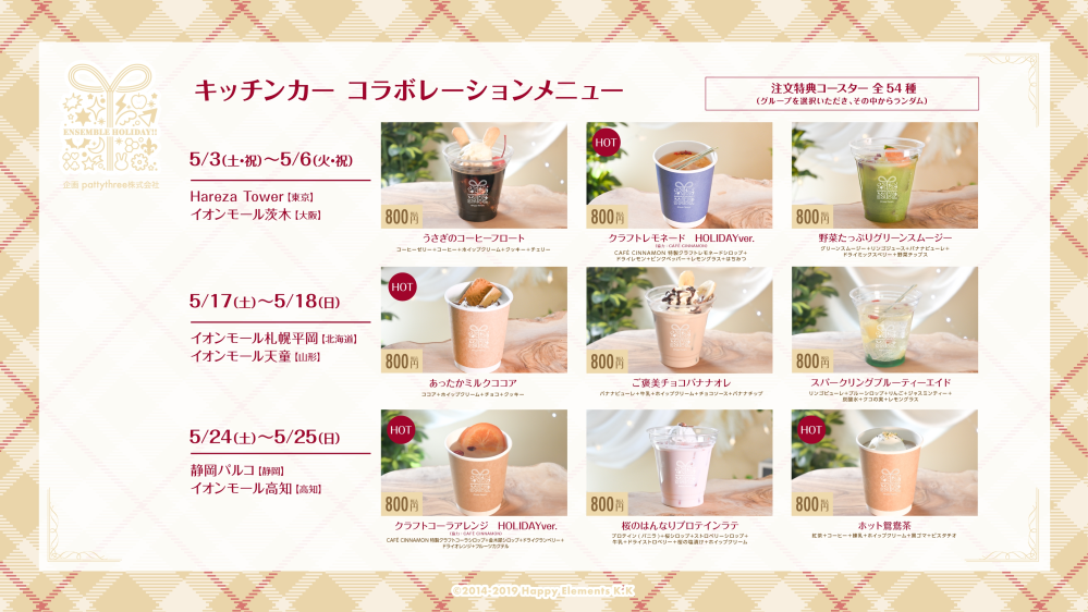 明後日あんスタコラボのキッチンカーに行くのですが、これは横１列の３種類ではなく９種類い全部選べますよね、？ 自分の認識があっているのかわからないため教えていただきたいです。また何か気を付けるべきことなどもあったら聞きたいです