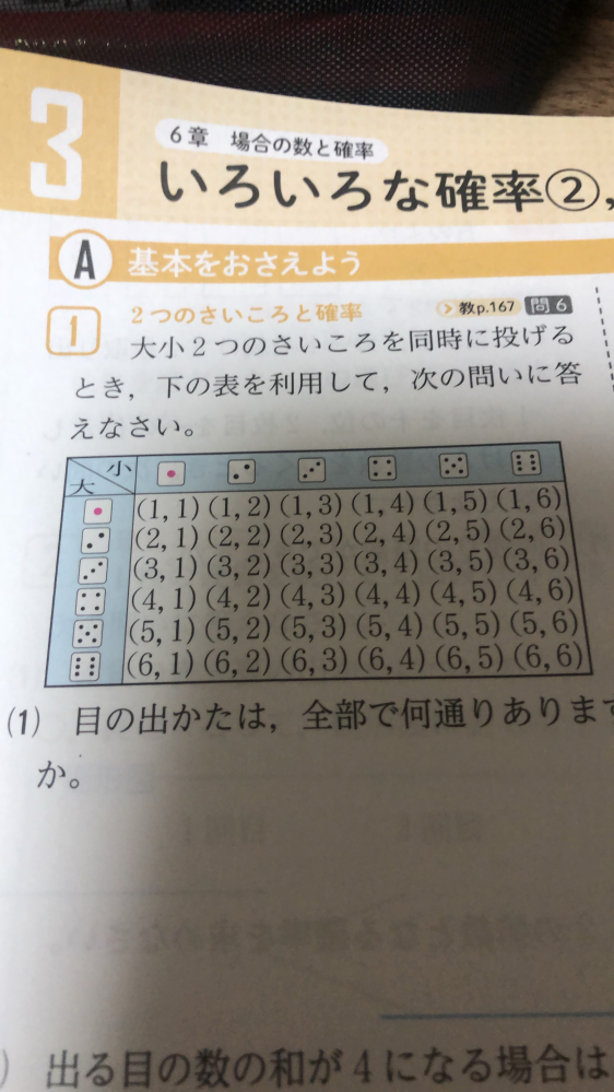 大小二つのサイコロを同時に投げた確率と、区別のつかない二つの