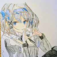 色鉛筆でアニメキャラを描きました。感想よろしくお願いします