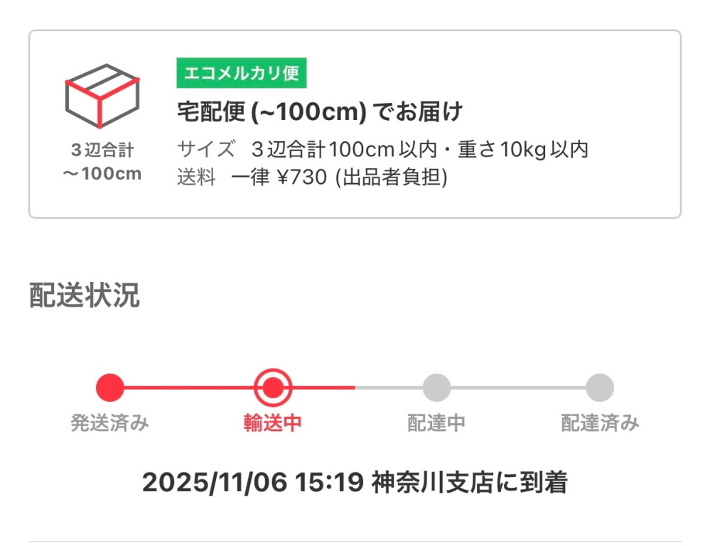 エコメルカリ便についてです。商品が遅く届くと知らずに購入してしまい