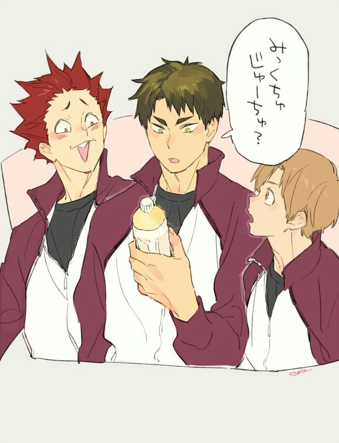 ブリテッリさんという方が描いていたハイキューの天童×牛島のイラスト