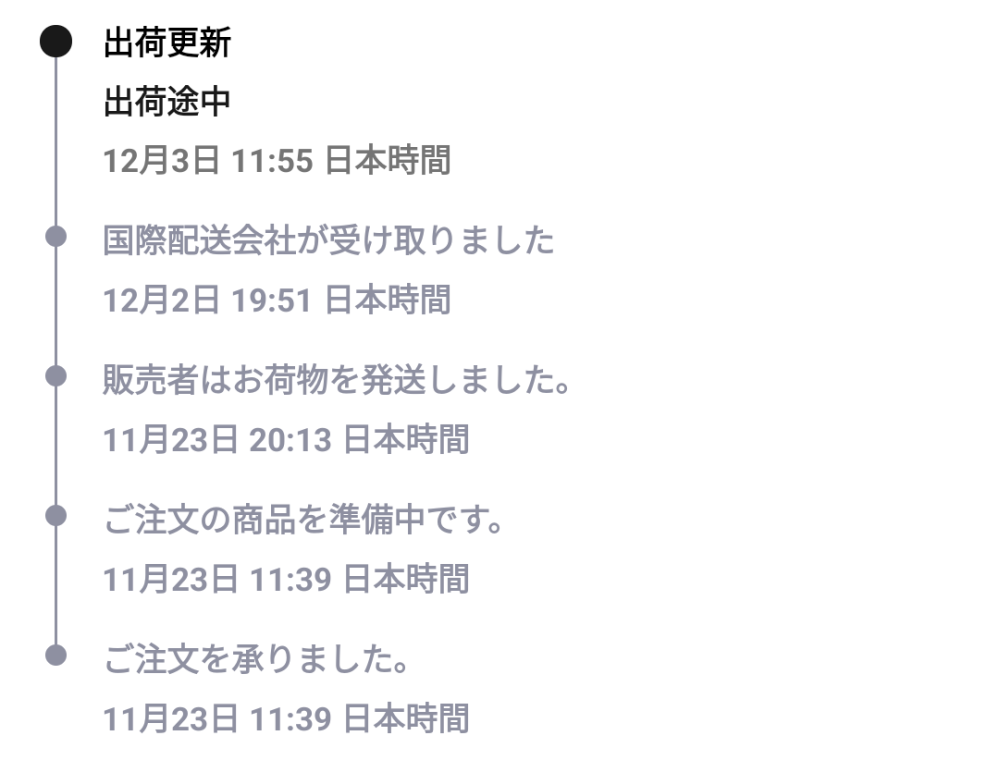 Aliexpressの追跡についてです。11月23日に発送され、12 - Yahoo!知恵袋