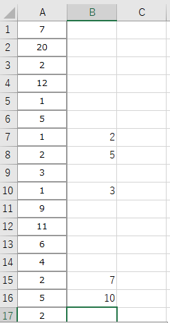 Excel2019を使用している者です。A2～C16がご覧のようにあります