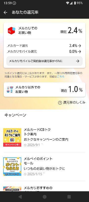 今朝、メルカードを申し込み、そしたらすぐ審査完了しました。そして