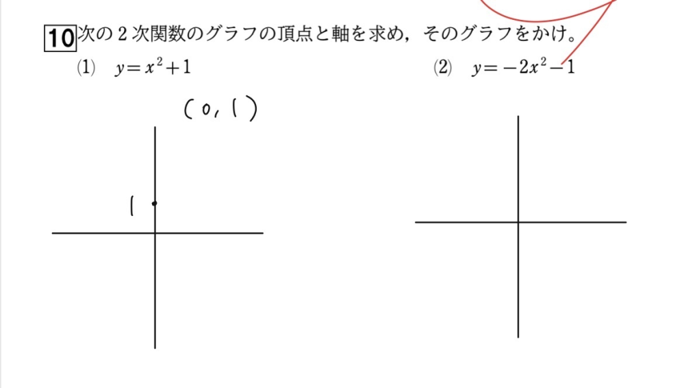 数1の問題で写真の(1)のところを教えて欲しいです！よろしくお願い