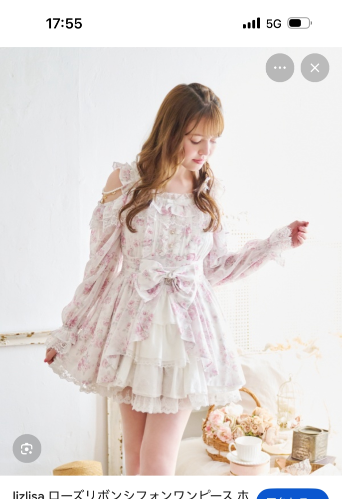 リズリサ ローズリボンシフォンセットアップ ホワイト リズリサさんのローズリボンシフォンセットアップは再販されないの