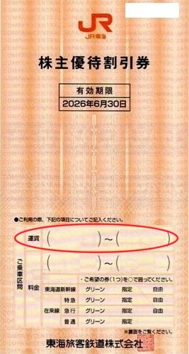 JR東海の株主優待券について - 明日(6/30)が期限の優待券 - Yahoo