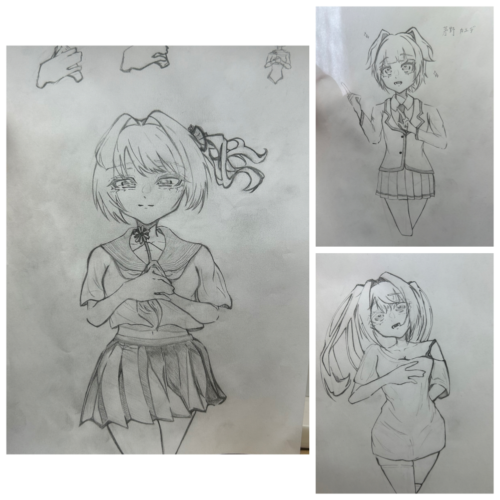 中2です。イラストのバランスについてアドバイスが欲しいです。中3〜高