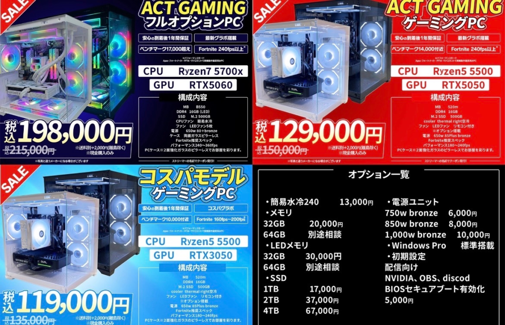 この画像の右上のゲーミングPCを購入しようか迷っています！自分はフォ