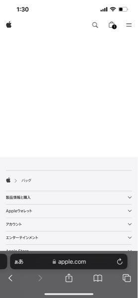 アップルストア(web)からiPhone購入したいのですが、バッグに商品は